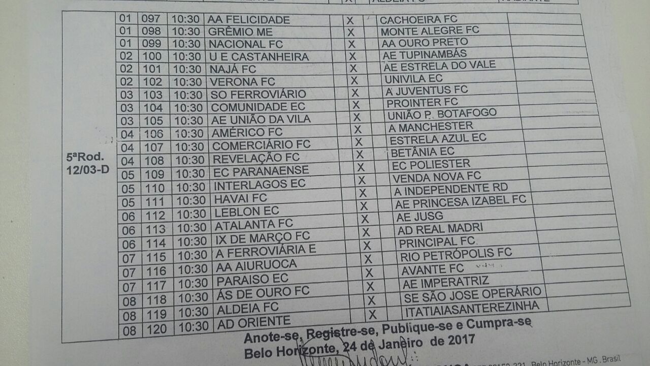 5ª RODADA/FASE 1